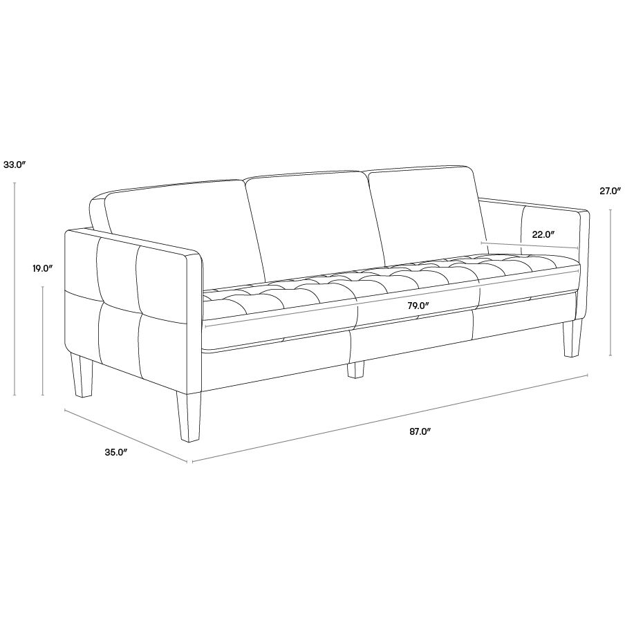 Karmelo Cognac Leather Sofa