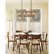 Blaine 4 Light 38 inch Natural Walnut with Black Accents Linear Chandelier Ceiling Light