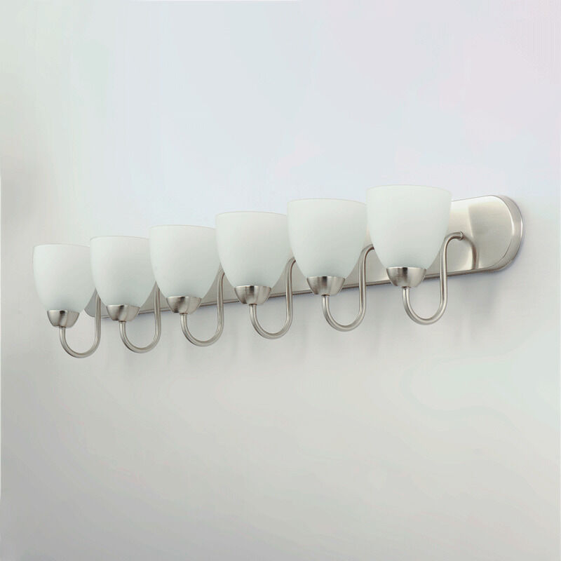 Axis 6 Light 48 inch Satin Nickel Bath Vanity Wall Light