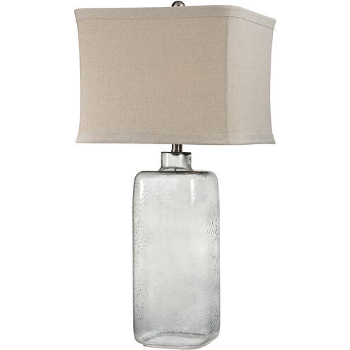 Hammered Glass 31 inch 100 watt Gray Table Lamp Portable Light in Incandescent