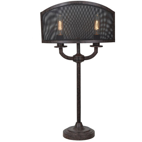 Brooks 30 inch 60 watt Rusted Table Lamp Portable Light