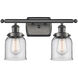 Ballston Small Bell 2 Light 16 inch Oil Rubbed Bronze Bath Vanity Light Wall Light in Clear Glass, Ballston