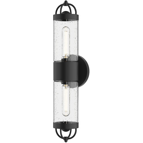 Alora Mood Lancaster 2 Light 21.13 inch Textured Black Outdoor Wall Light