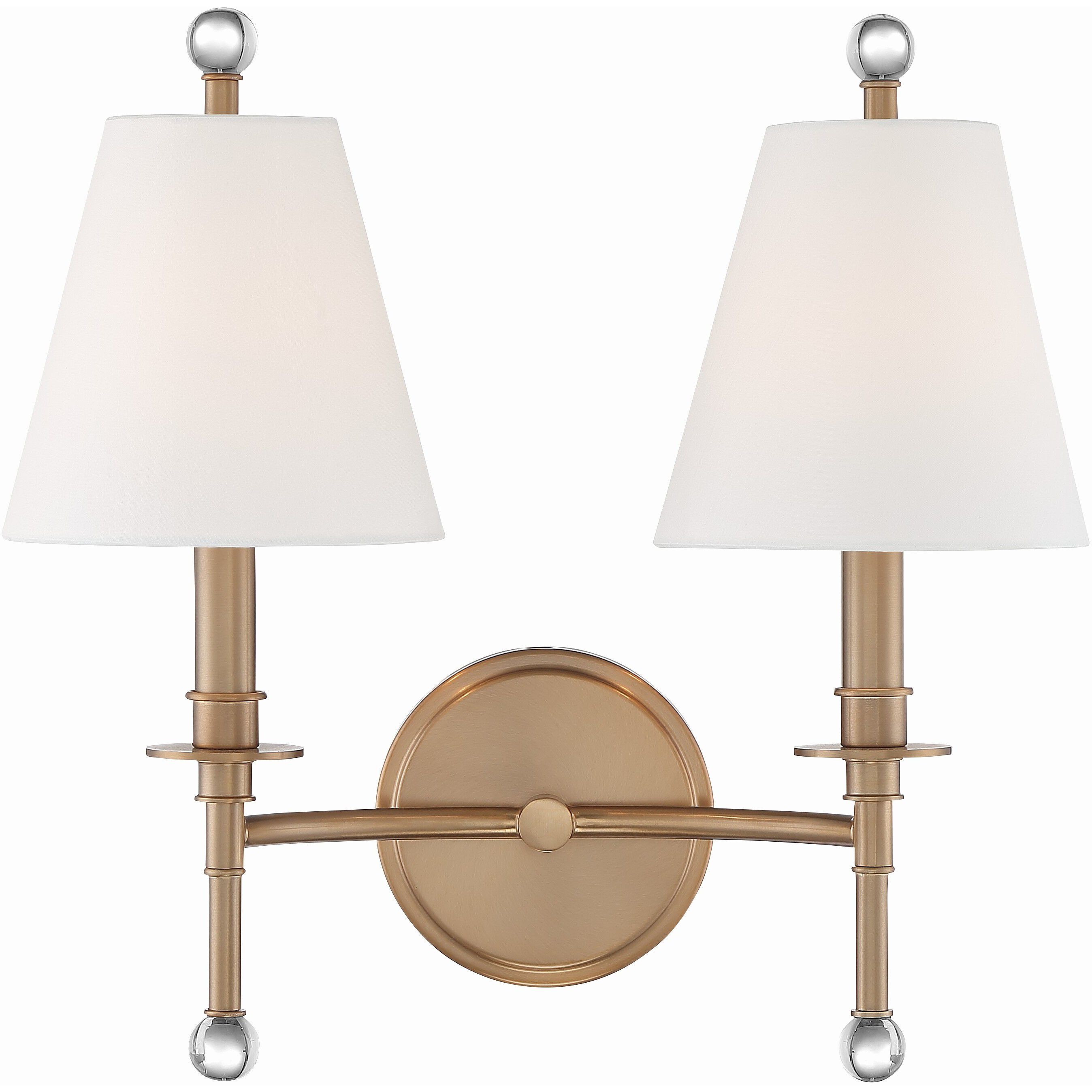 Riverdale Bath Wall Light in Aged Brass