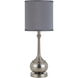 Tapron 25 inch 100 watt Brushed Steel Accent Table Lamp Portable Light
