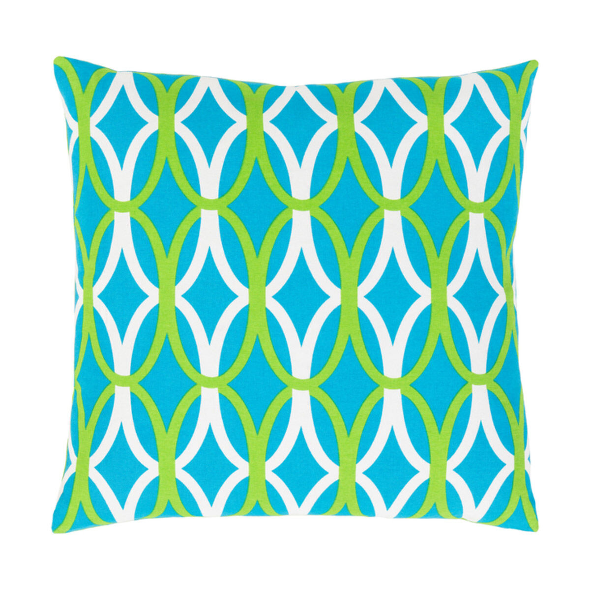 Miranda 18 X 18 inch Bright Blue and Grass Green Throw Pillow