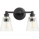 Dunbar 2 Light 15 inch Noir Wall Sconce Wall Light