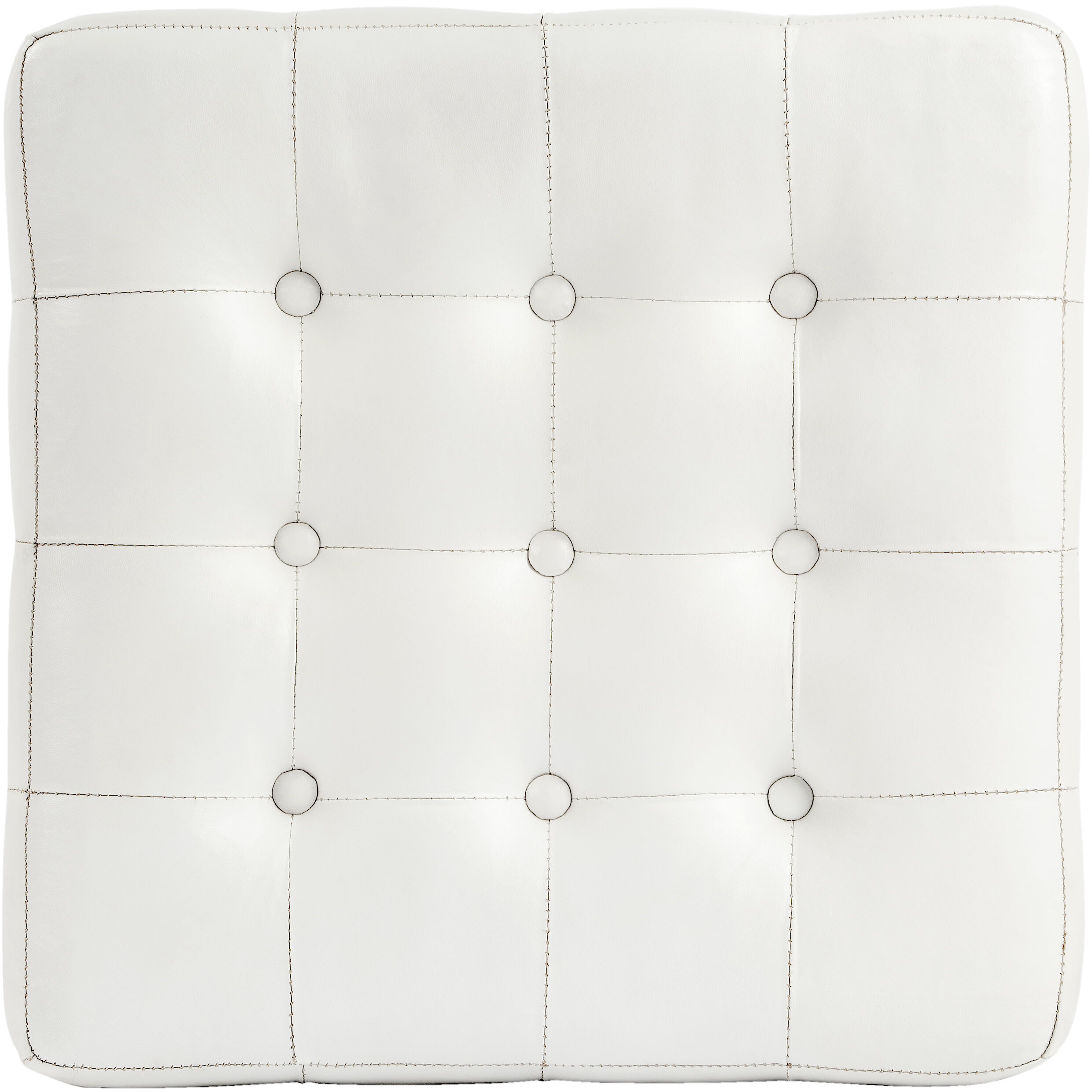 Leon Leather Cube Ottoman in White
