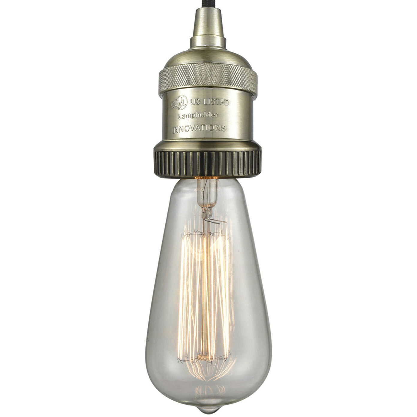 Franklin Restoration Bare Bulb 1 Light 2 inch Antique Brass Mini Pendant Ceiling Light in Incandescent