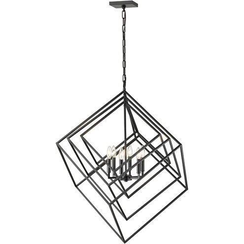 Euclid 6 Light 35.5 inch Matte Black Chandelier Ceiling Light