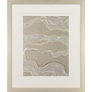 Finespun White and Metallic Framed Art