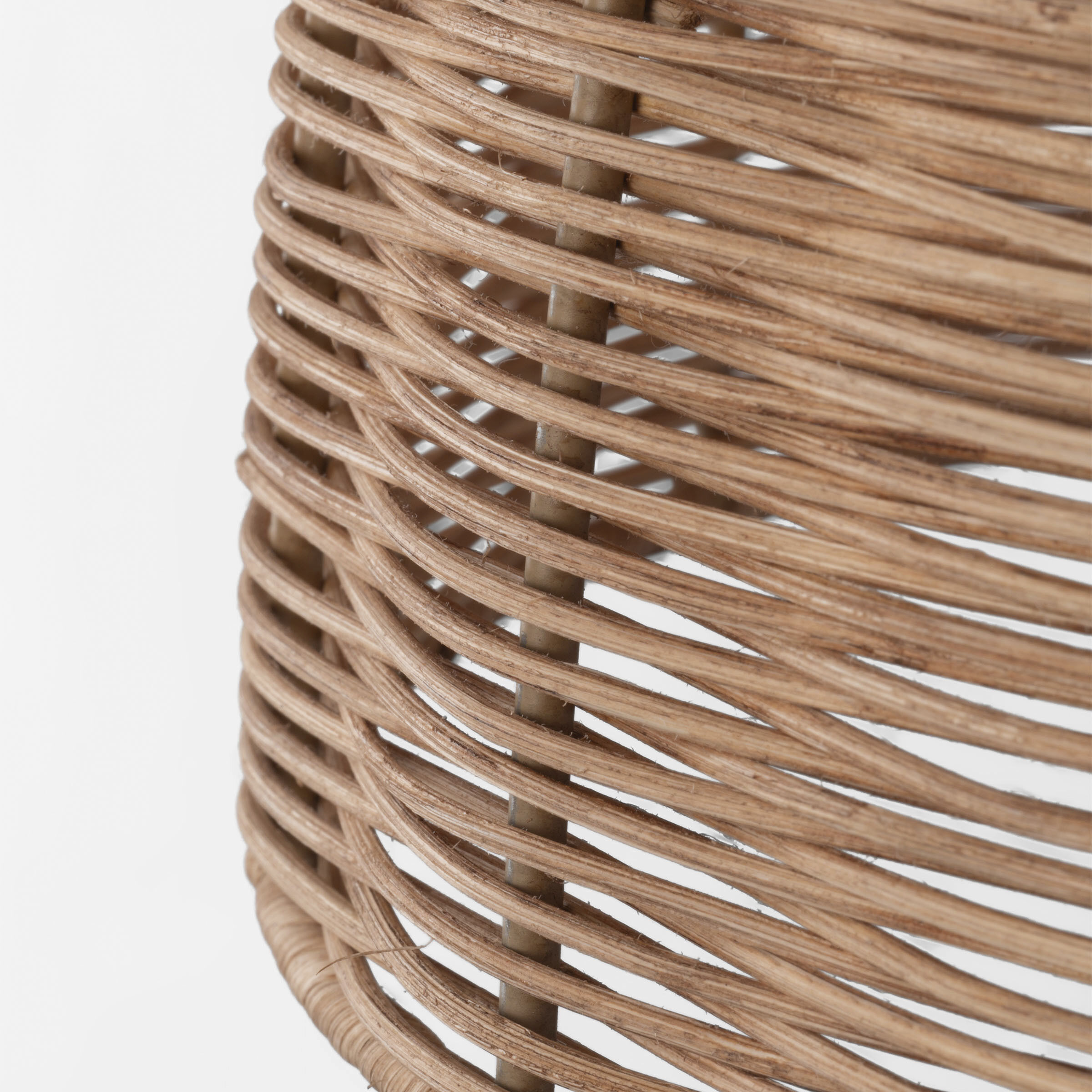 Sean Lavin Norman Pendant Ceiling Light in Satin Brass with Blonde Rattan