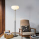 Morelli 72 inch 9 watt Matte Black and Weathered Brass Torchiere Portable Light