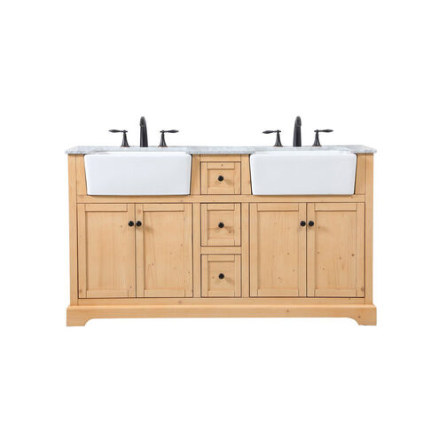 Franklin 60 X 22 X 35 inch Natural Wood Bathroom Vanity Cabinet
