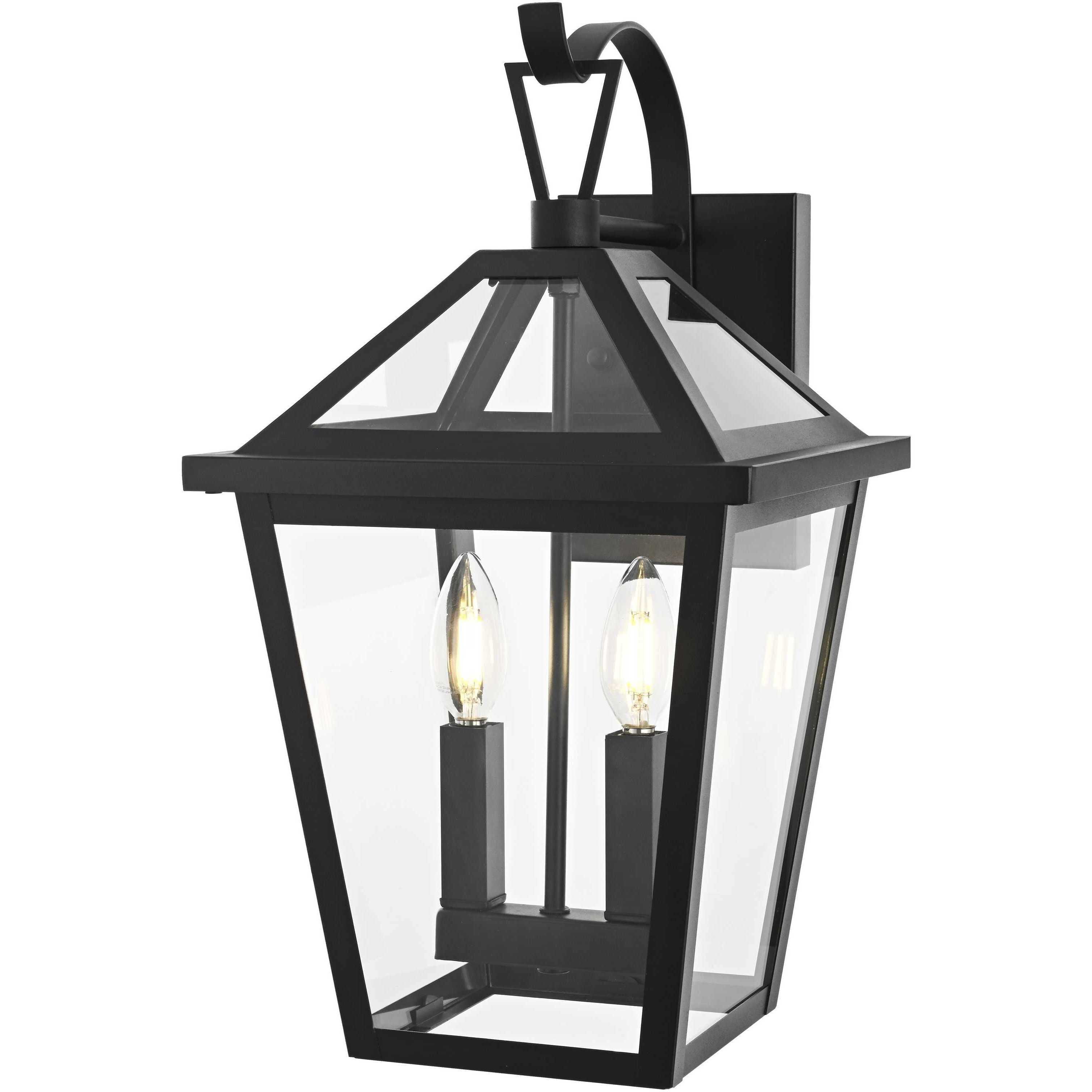 Frankford 2 Light 18 inch Black Outdoor Wall Sconce