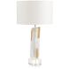 Gilded Selenite 31.75 inch 150.00 watt Gold Leaf Table Lamp Portable Light