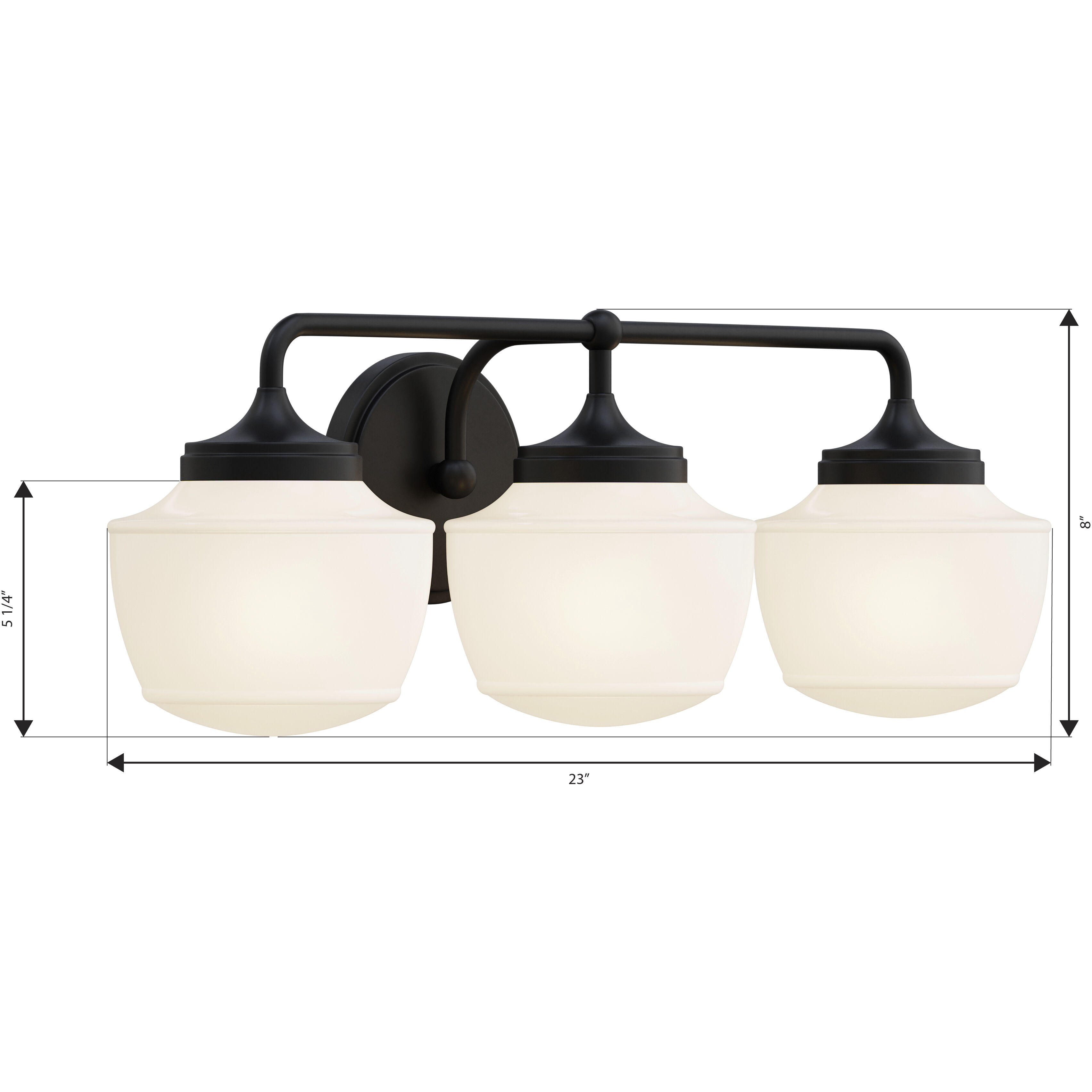 Cornwell 3 Light 23 inch Dark Matte Black Vanity Wall Light