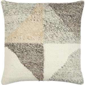 Deccan Traps 18 X 18 inch Ivory/Gray/Beige Accent Pillow