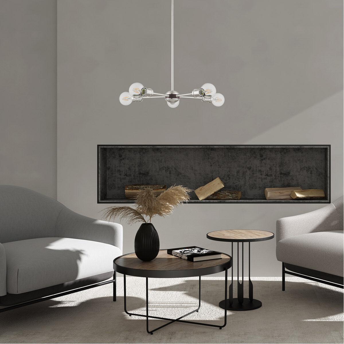 Lansdale 5 Light 19 inch Brushed Nickel with Bronze Accents Chandelier Ceiling Light