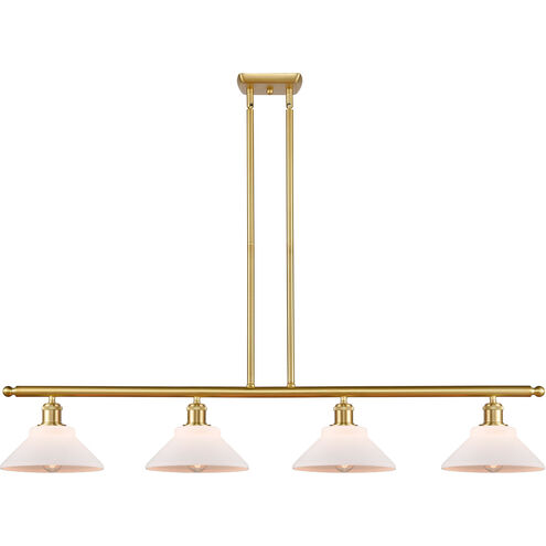 Ballston Orwell 4 Light 48 inch Satin Gold Island Light Ceiling Light in Matte White Glass, Ballston