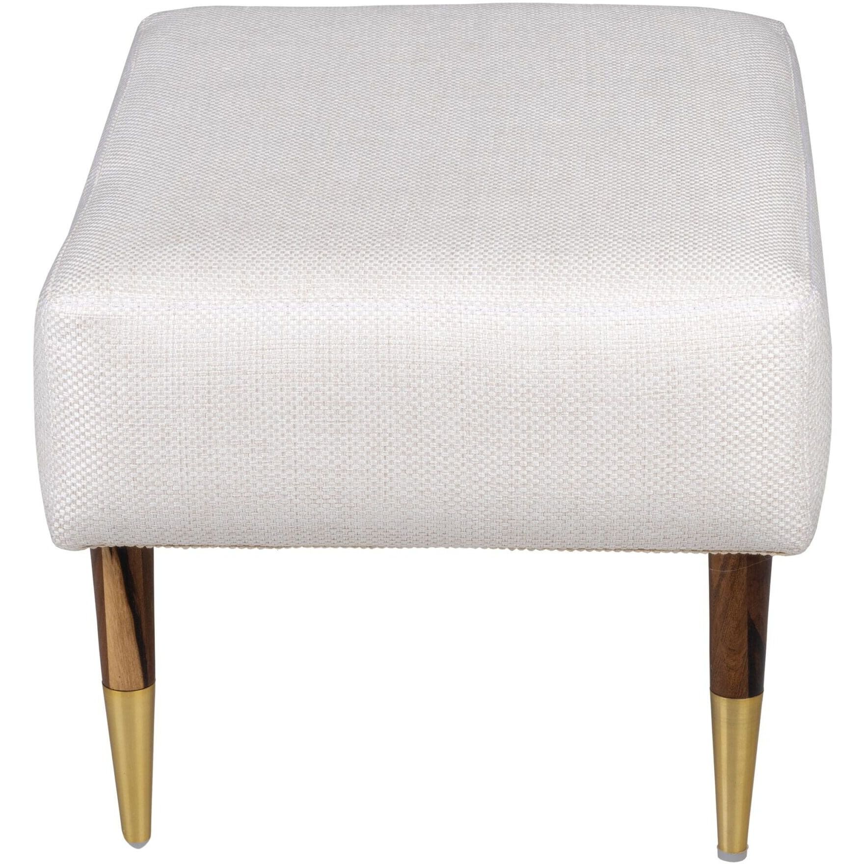 Oscar 13.25 inch Light Brown and Cream Ottoman