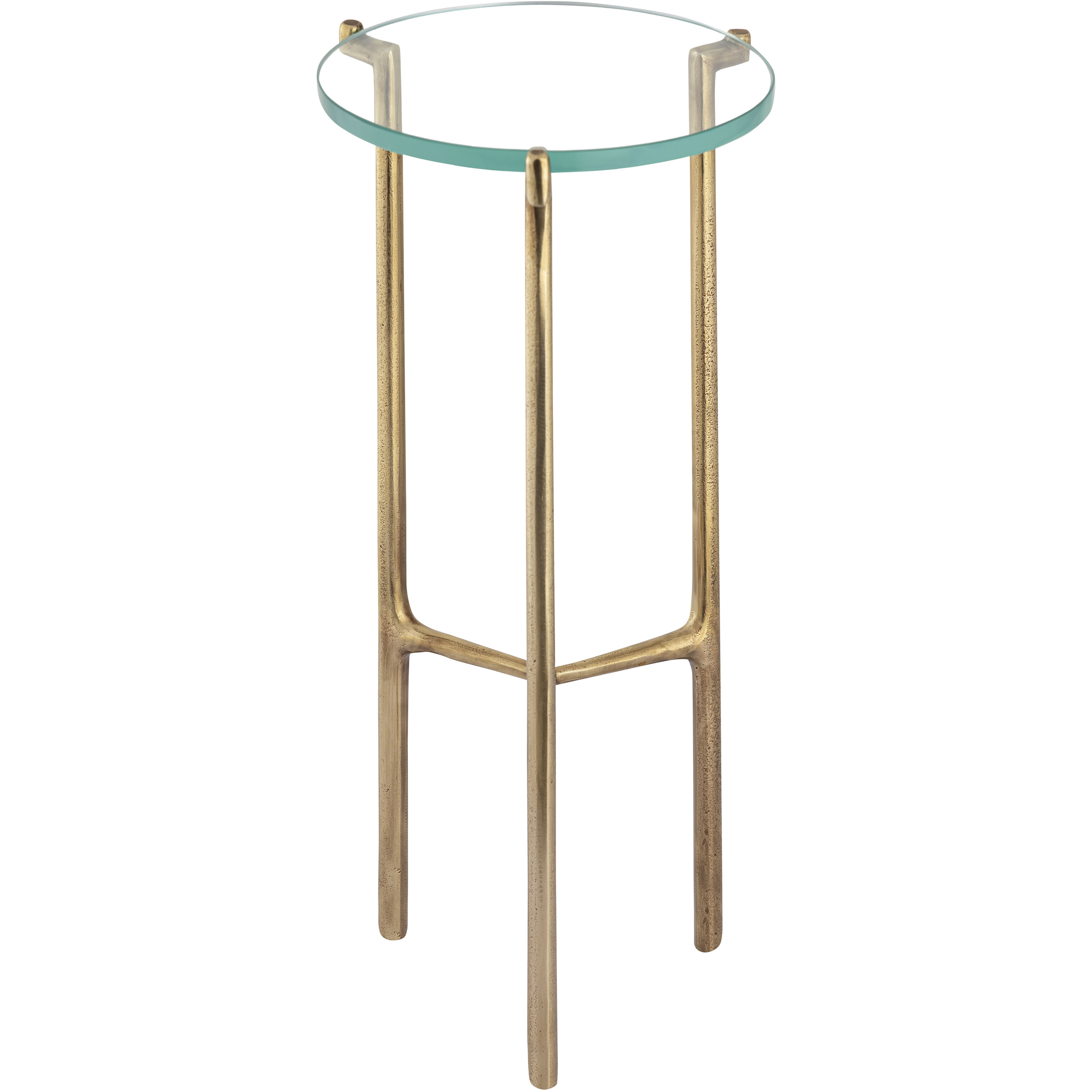 Bump Out 22.5 X 9.75 inch Aged Brass with Clear Accent Table