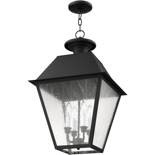 Mansfield 4 Light 15 inch Black Outdoor Pendant Lantern