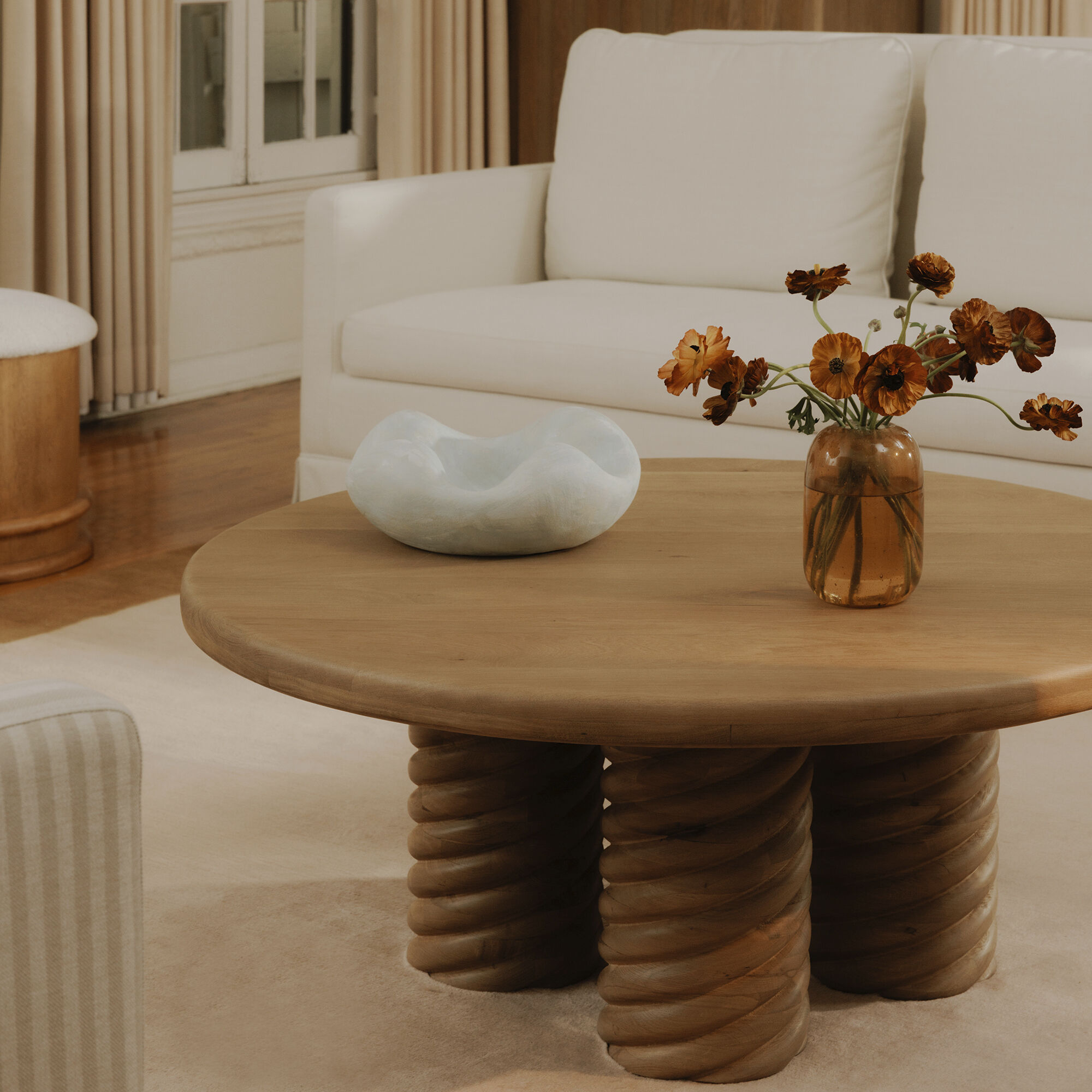 Treccia 42 X 42 inch Natural Coffee Table