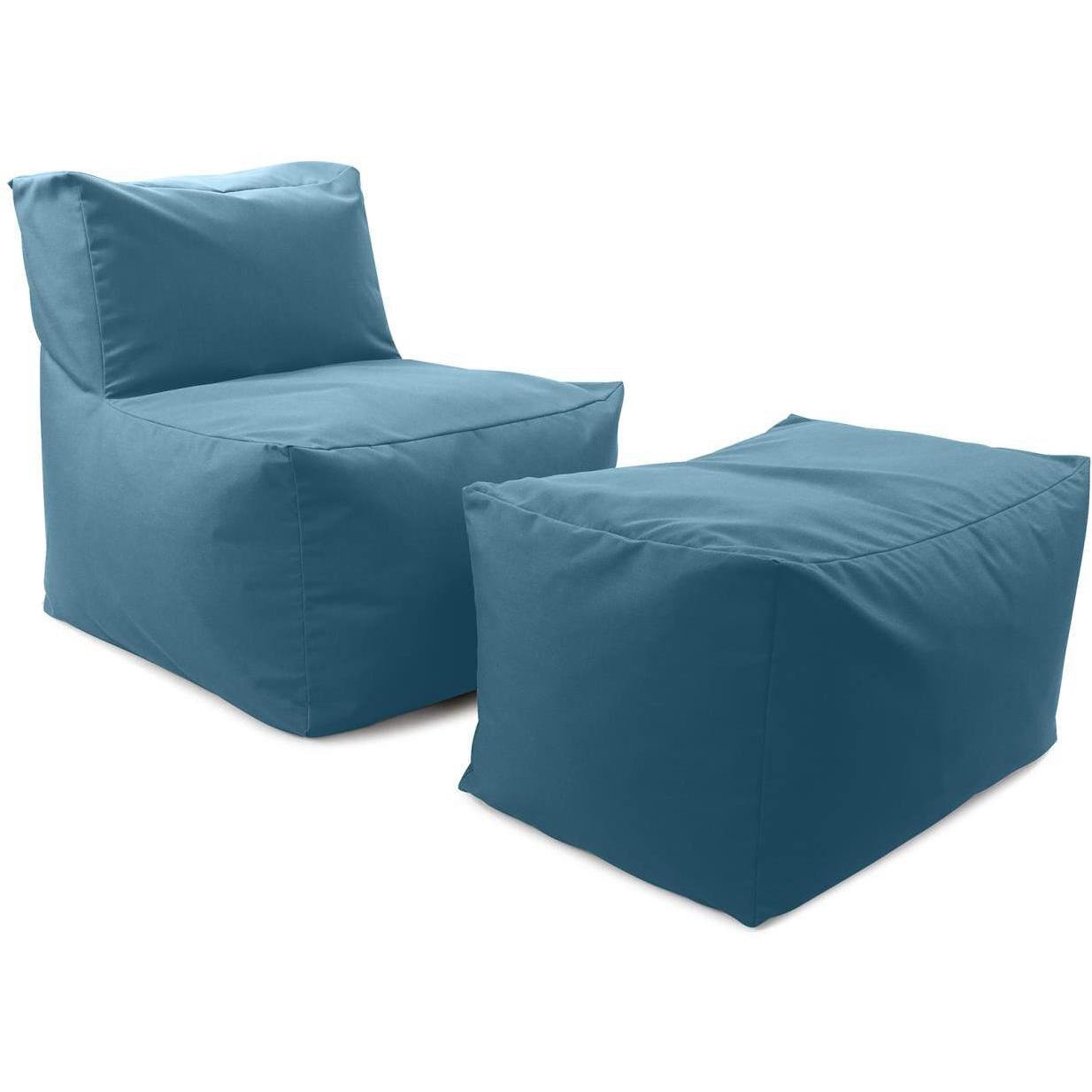 Seascape Turquoise Outdoor Pouf Chair