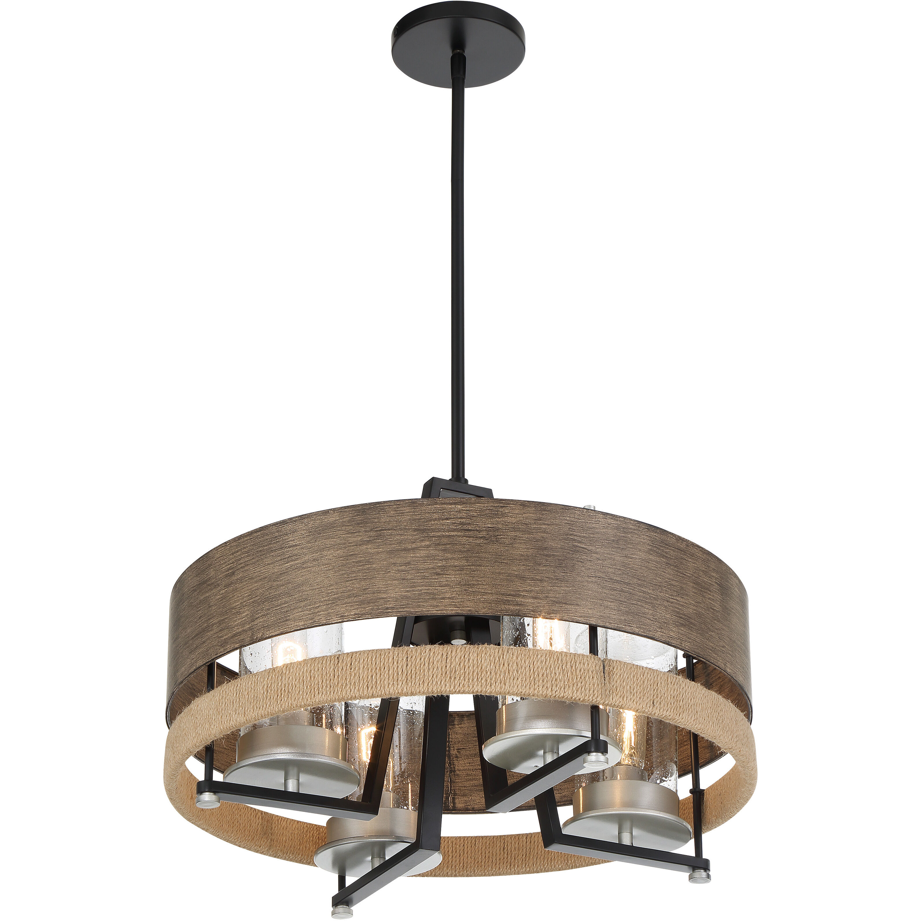 Silver Creek 4 Light 20 inch Stone Grey/Coal/Brushed Nickel Convertible Pendant Ceiling Light