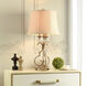 Signature 35 inch 150 watt Georgian Silver and Clear Table Lamp Portable Light