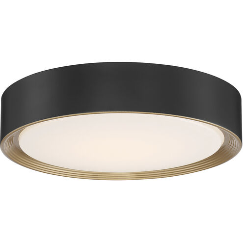 Malaga LED 15.75 inch Matte Black and White Flush Mount Ceiling Light