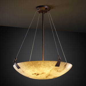 LumenAria 8 Light Dark Bronze Pendant Bowl Ceiling Light in Round Bowl, Incandescent