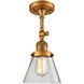 Franklin Restoration Small Cone LED 6.25 inch Brushed Brass Sconce Wall Light in Clear Glass, Franklin Restoration