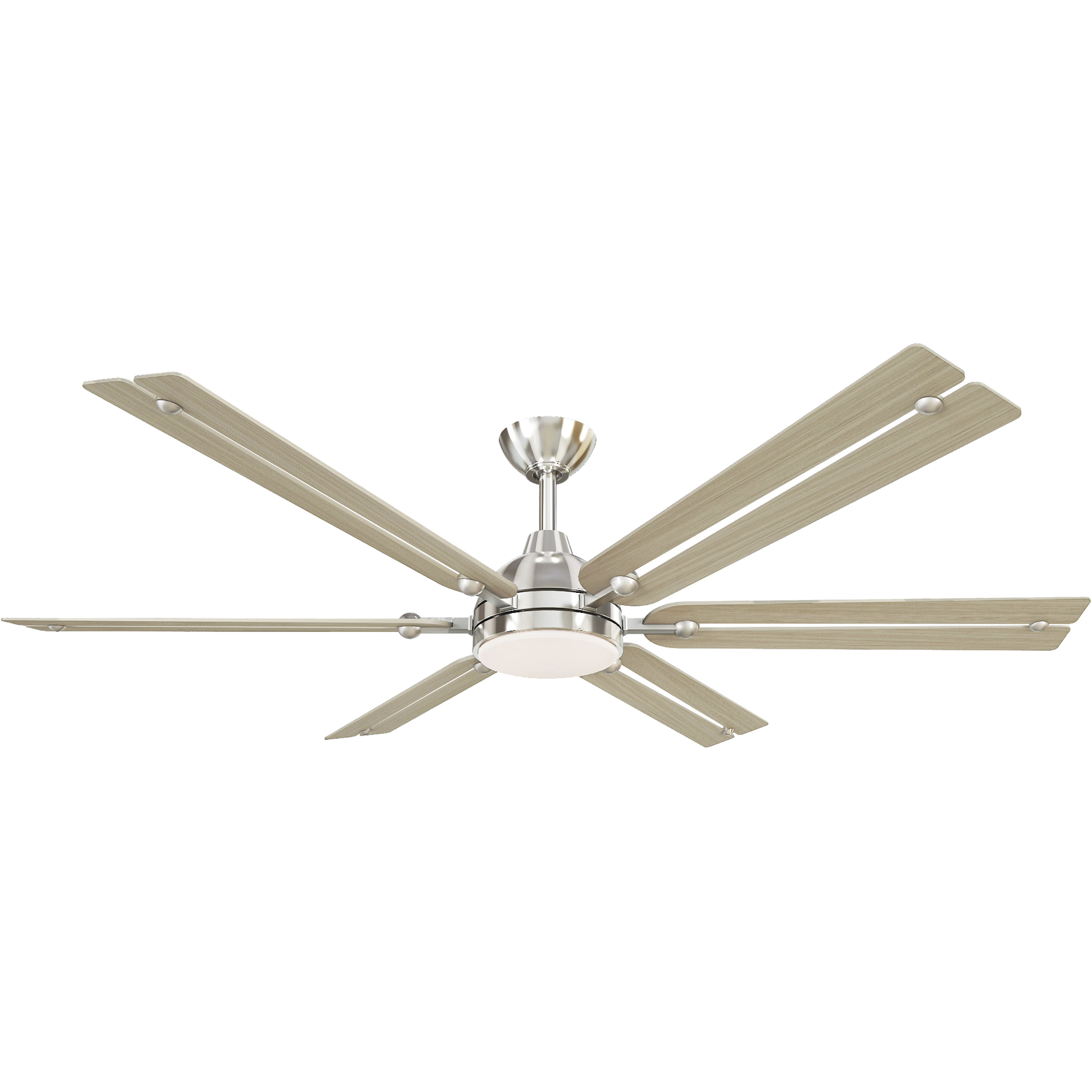 Allegata 56 inch Brushed Nickel with White Oak Blades Smart Ceiling Fan