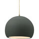 Radiance 1 Light 10 inch Pewter Green and Antique Brass Pendant Ceiling Light