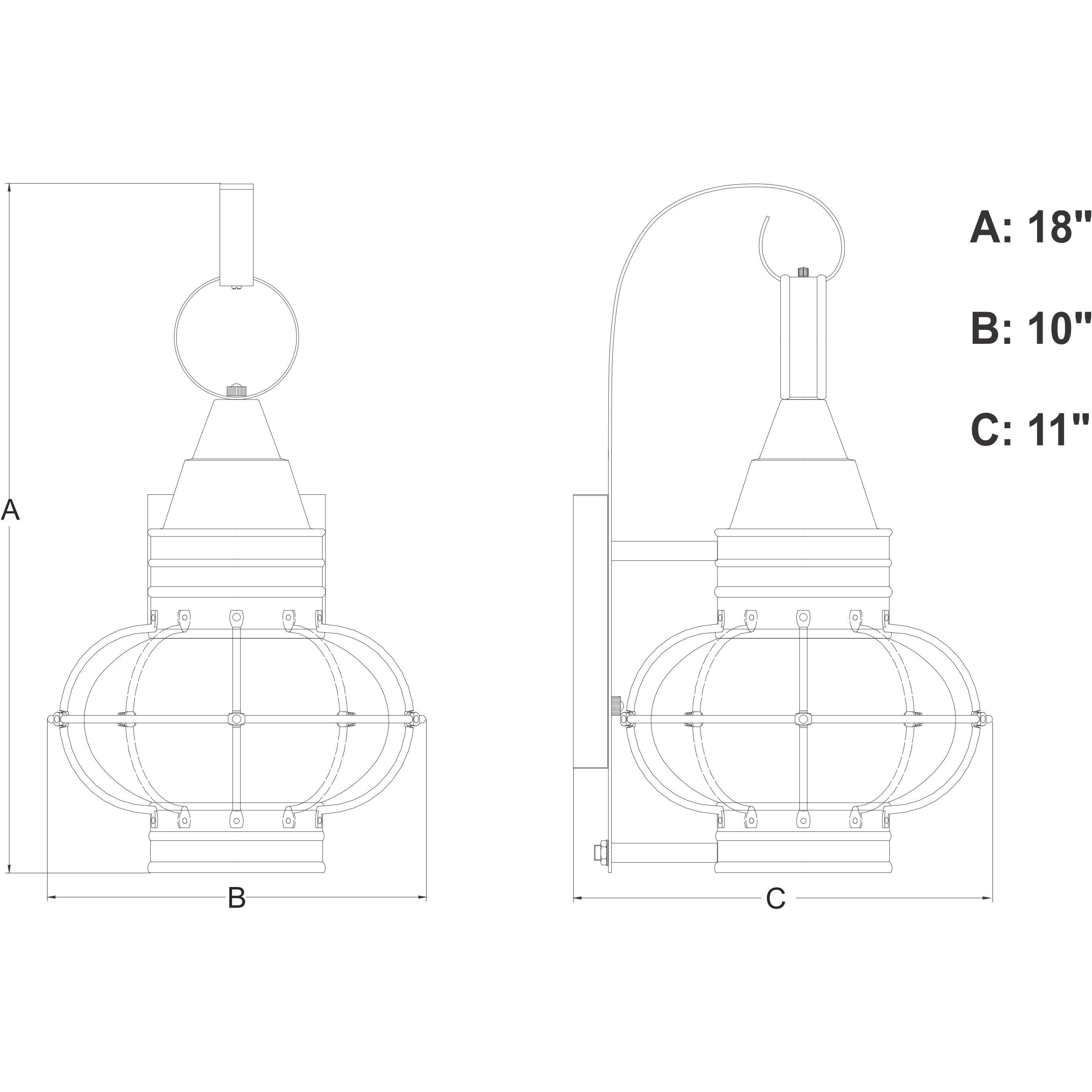Chatham LED 18 inch Burnished Bronze Outdoor Wall