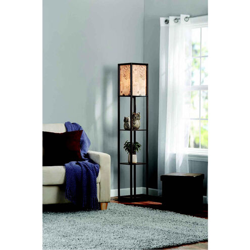 Script 62 inch 100 watt Brown Plastic Floor Lamp Portable Light, Simplee Adesso