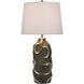 Izmir 32 inch 100 watt Izmir Gold and Gray and White Table Lamp Portable Light