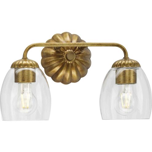Quillan 2 Light 14.5 inch Gold Ombre Bathroom Vanity Light Wall Light