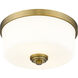 Arlington 2 Light 12.25 inch Heritage Brass Flush Mount Ceiling Light