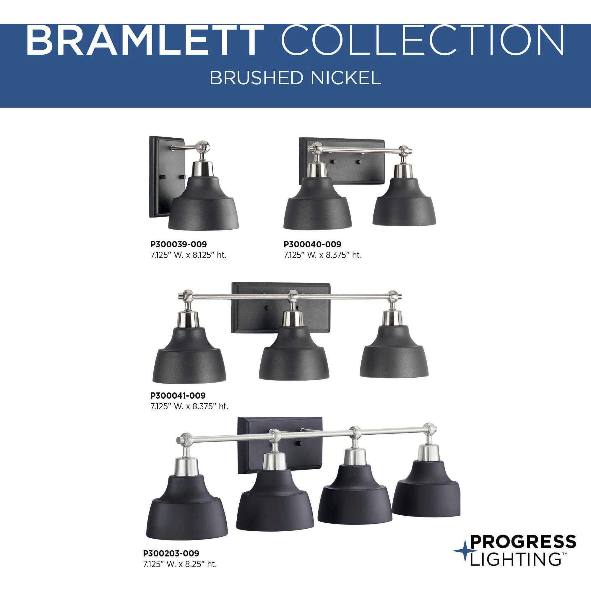 Bramlett 4 Light 33 inch Brushed Nickel Bath Vanity Wall Light