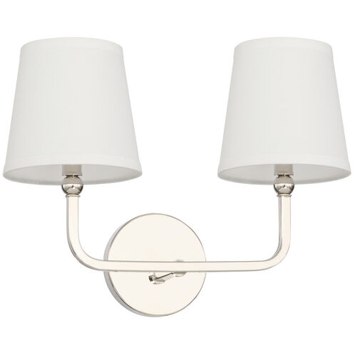 Dawson 2 Light 16 inch Polished Nickel Vanity Light Wall Light