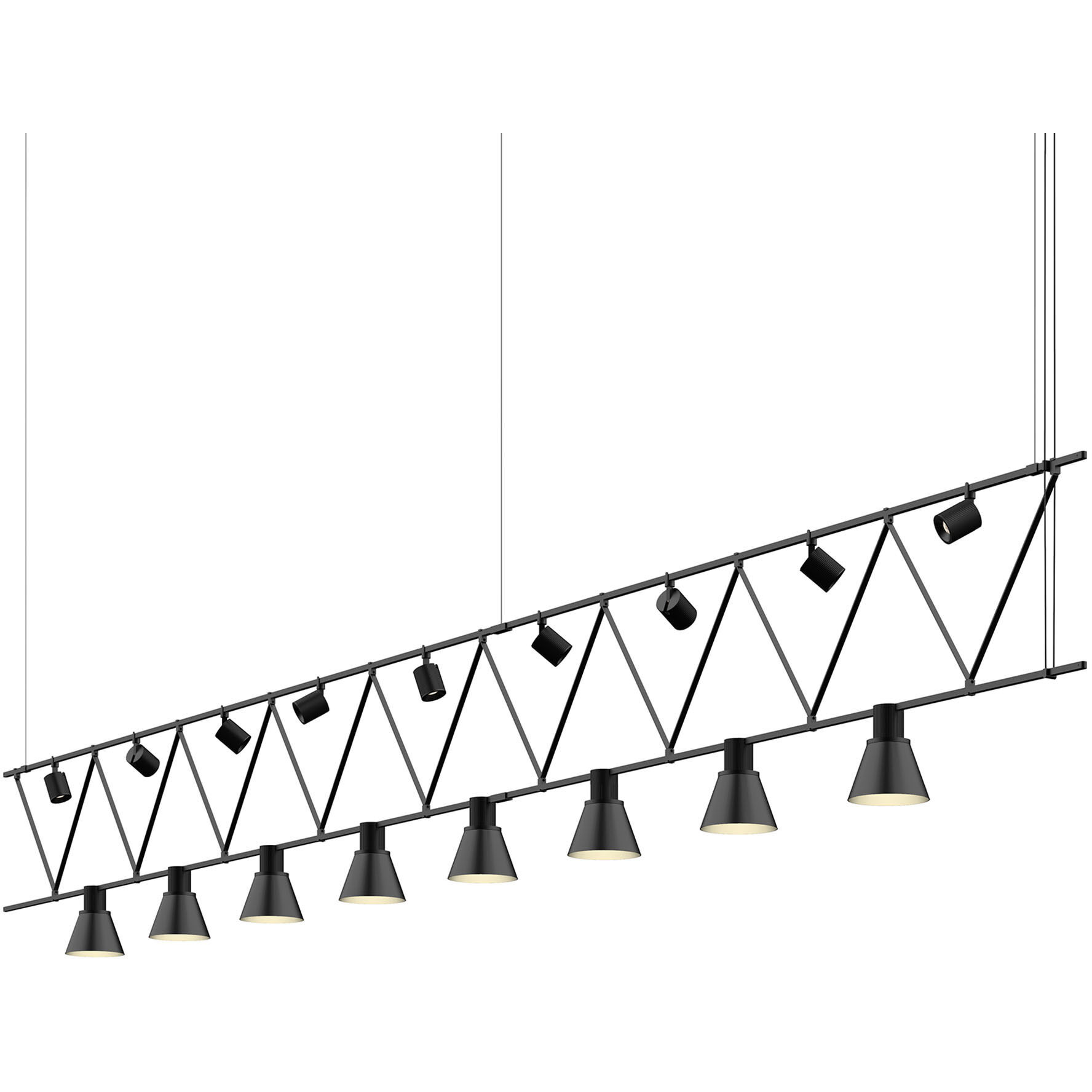 Suspenders LED 170 inch Satin Black Suspension Ceiling Light 
