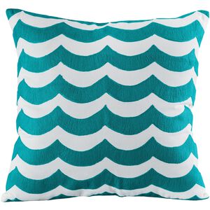 Tides 20 X 20 inch Teal with White Pillow, Cover Only