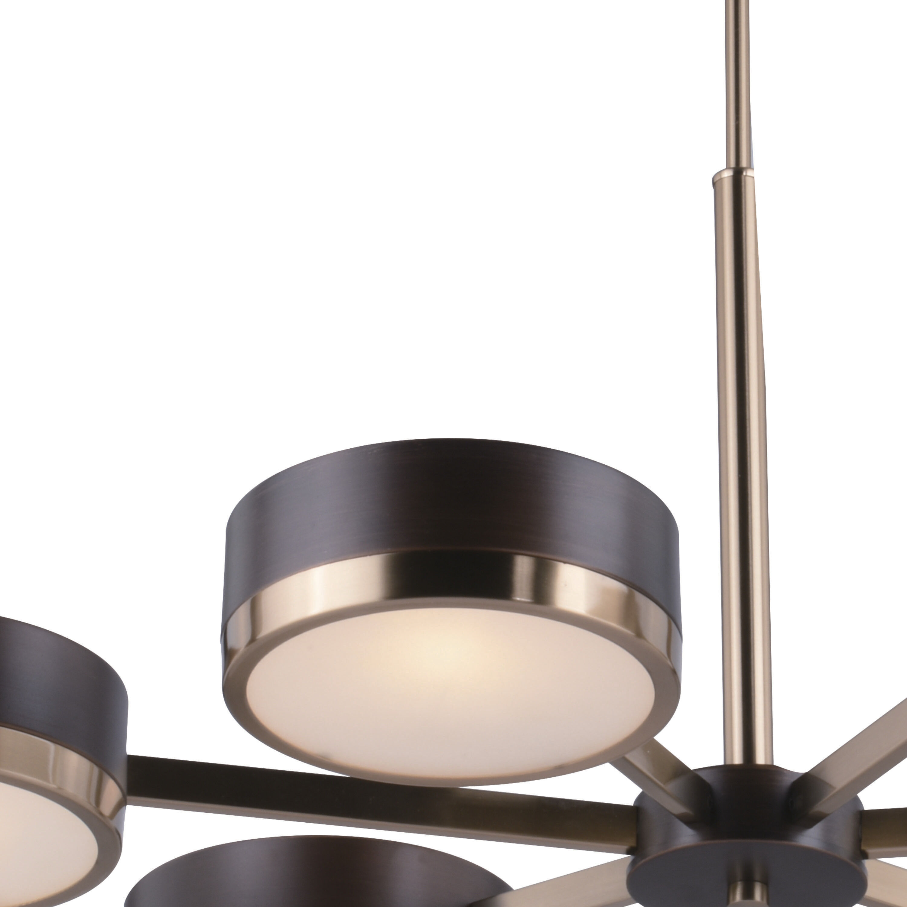 Madison LED 35.5 inch Architectural Bronze and Natural Brass Chandelier Ceiling Light