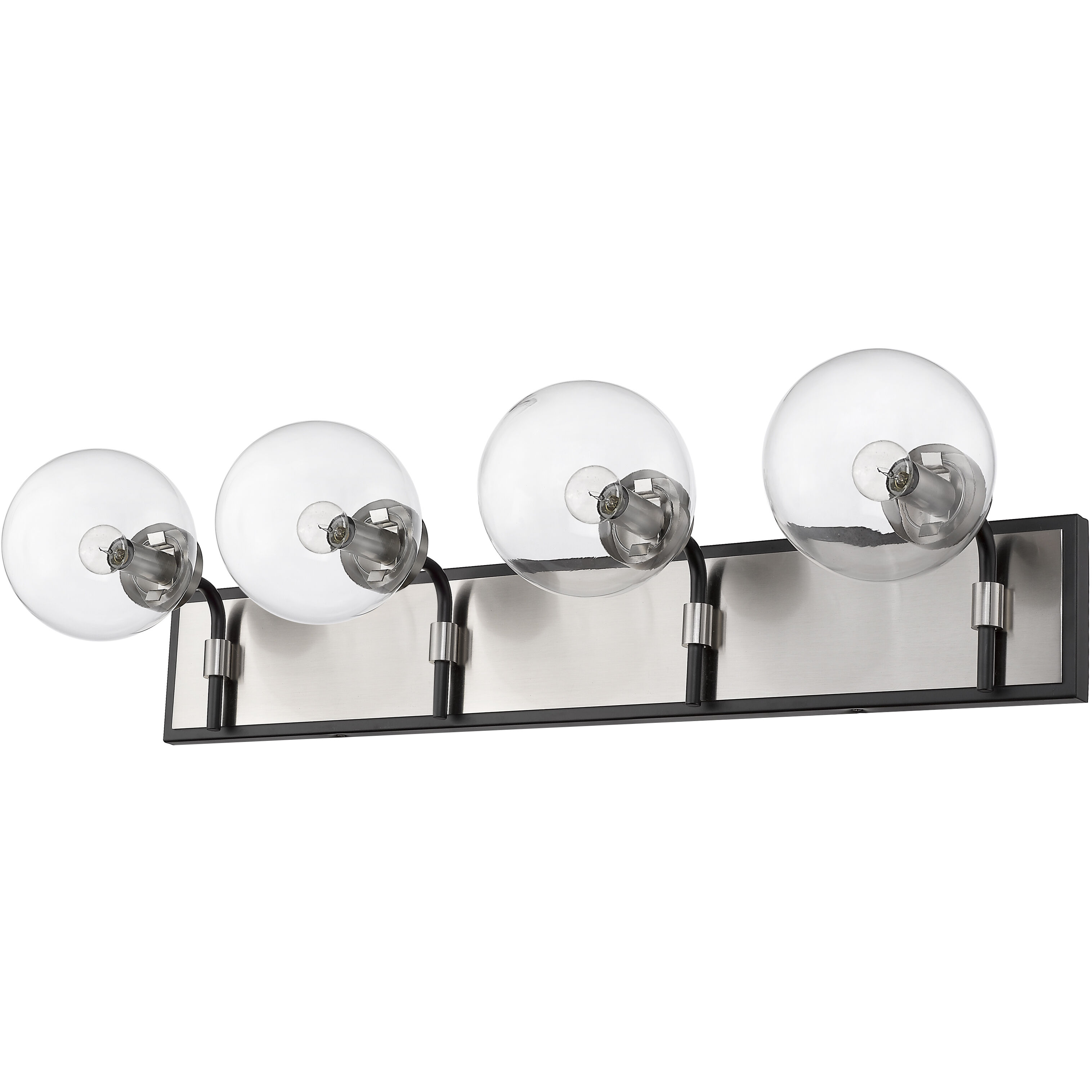 Parsons 4 Light 33.25 inch Matte Black and Brushed Nickel Vanity Wall Light