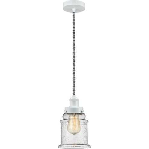 Edison Canton 1 Light 8 inch White Mini Pendant Ceiling Light in Zebra, Edison