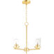 Corona 3 Light 16.5 inch Satin Brass Single-Tier Chandelier Ceiling Light in Clear