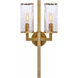 Kelly Wearstler Liaison 2 Light 9.5 inch Antique-Burnished Brass Double Sconce Wall Light in Crackle Glass